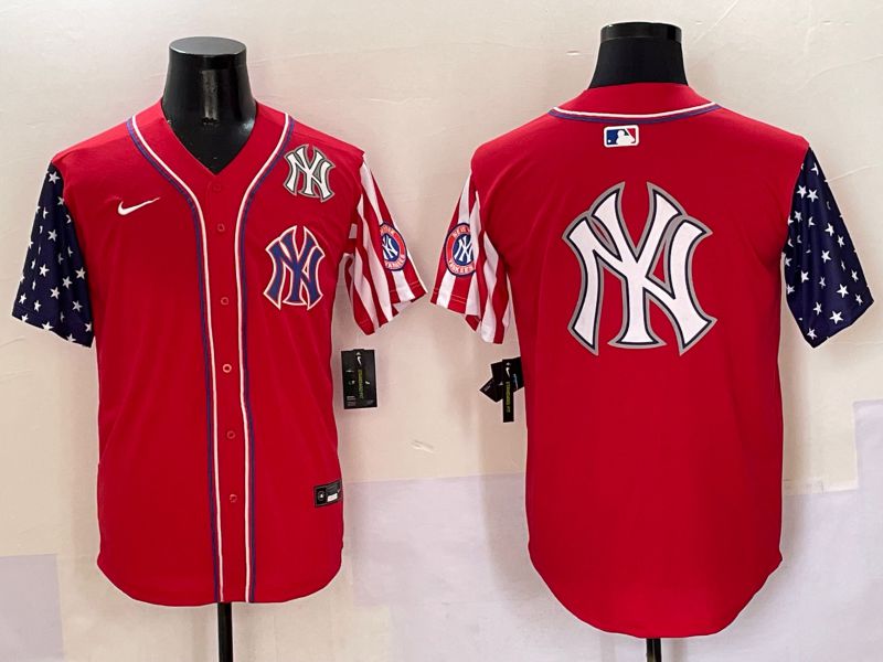 Men New York Yankees Blank Red a generation of national flags Jointly Name 2025 Nike MLB Jersey style 33